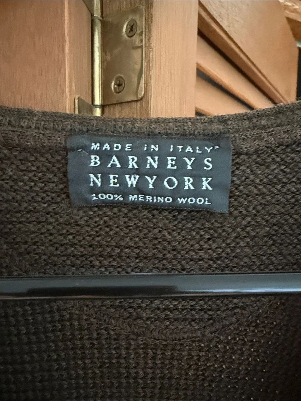 Barneys New York Dark Brown Ribbed Button Cardigan Vest